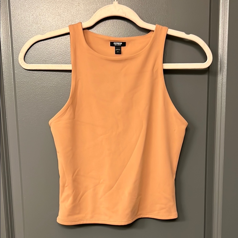 Express Tan Sleeveless Crop Tank Top